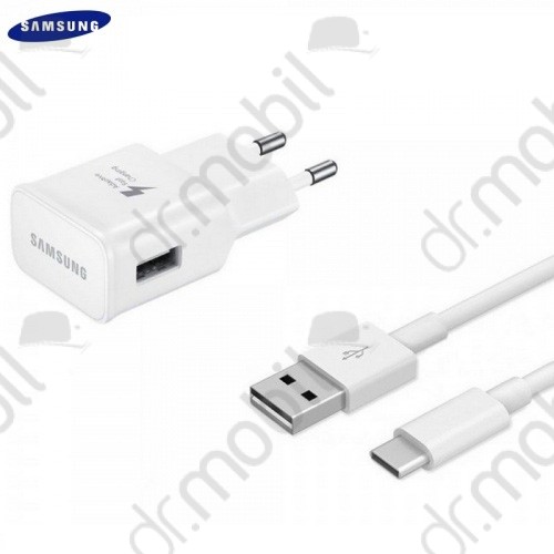 Hálózati töltő USB aljzat Samsung EP-TA20EWE hálózati töltő adapter + EP-DN930CWE Type-C kábel, 5V/2A (gyors töltés támogatás) fehér